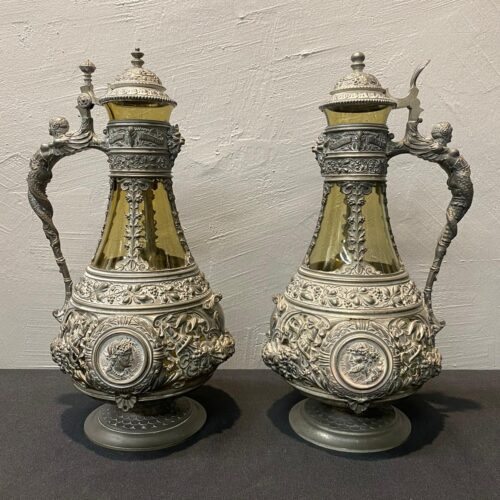 antika gümüş işlemeli varaklı gaz lambası osmanlı dönemi