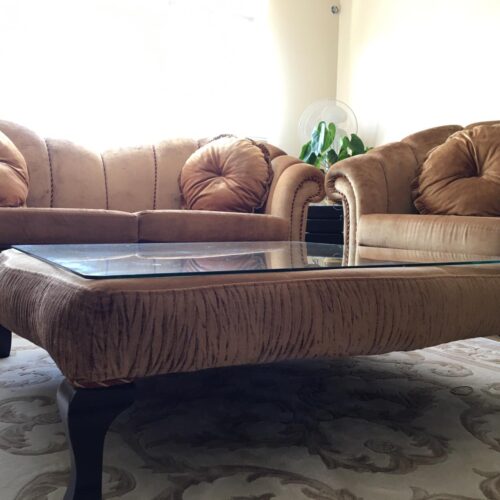 İkinci el şık kahve tonlarında salon koltuk ve sehpa takımı